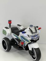 Motor elektrik policie per femije – 3 rrota, drita LED dhe efekte zanore (2-7 vjec)