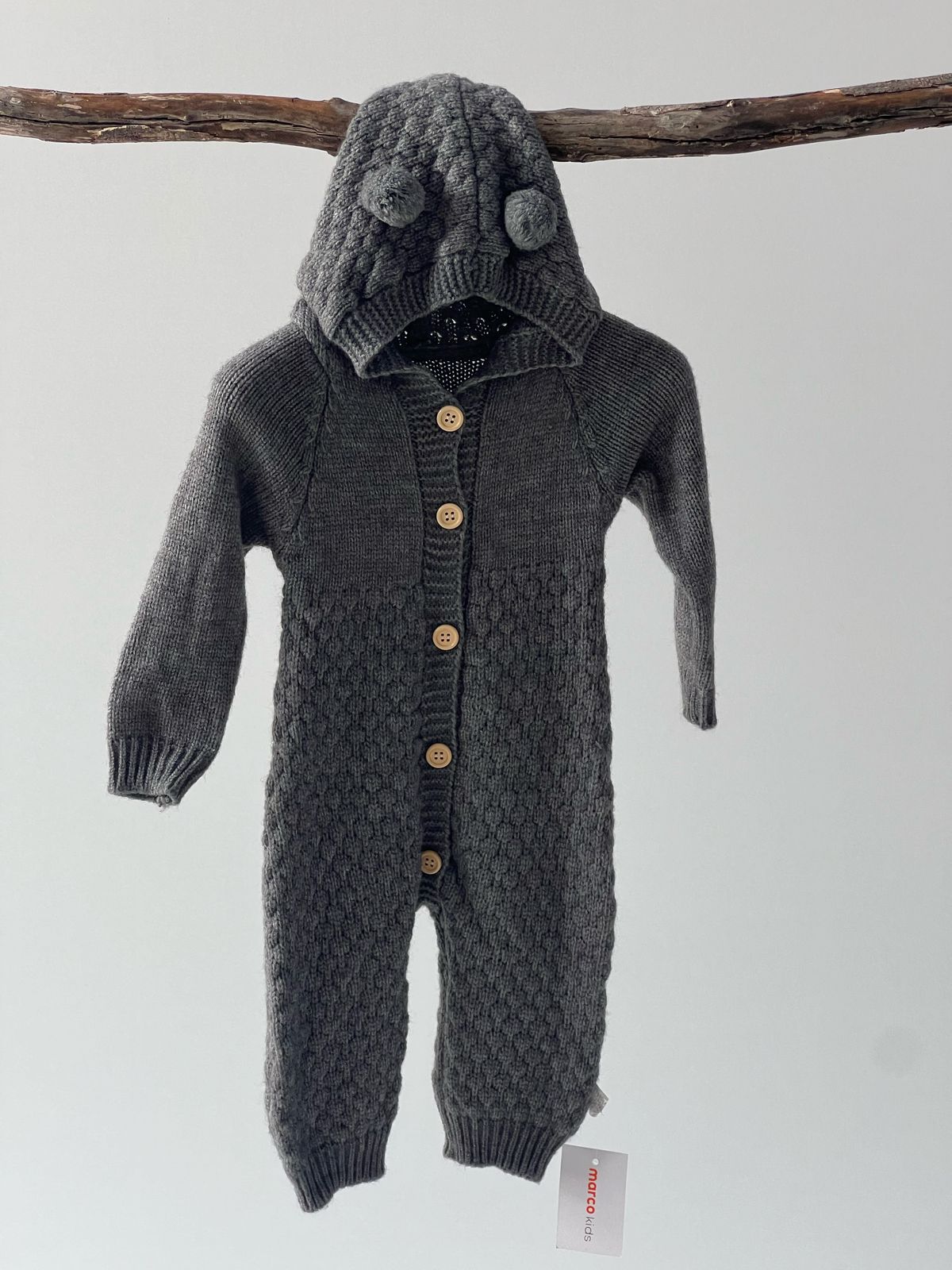 jumpsuit.jpeg Tutina e thurur me kapuç për bebe - Image 1