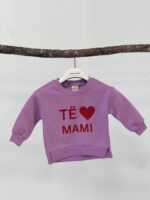 Pulovër me mbishkrimin “I love MOM” - Gri - Image 5